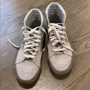 lightly worn gray custom high top vans